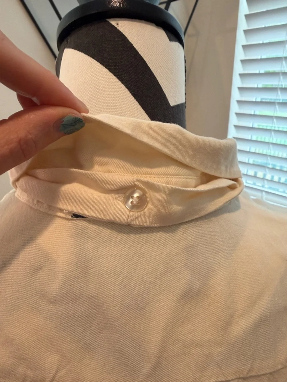 Modcloth Princess Highway Cream Button Down Pleated Bow Blouse - Picture 5 of 10